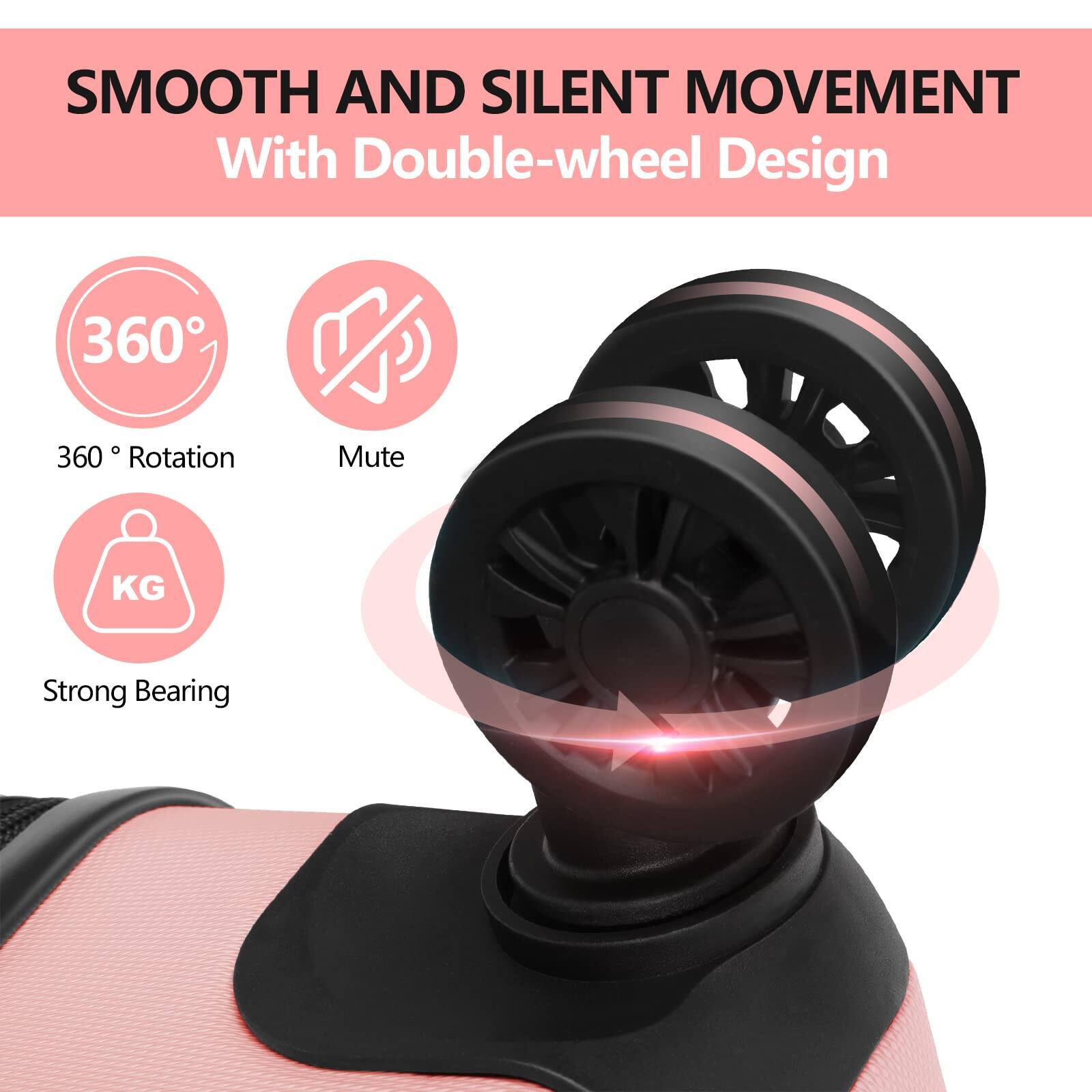 SMOOTH AND SILENT MOVEMENT  
With Double-wheel Design  

360° Rotation  
Mute  
Strong Bearing