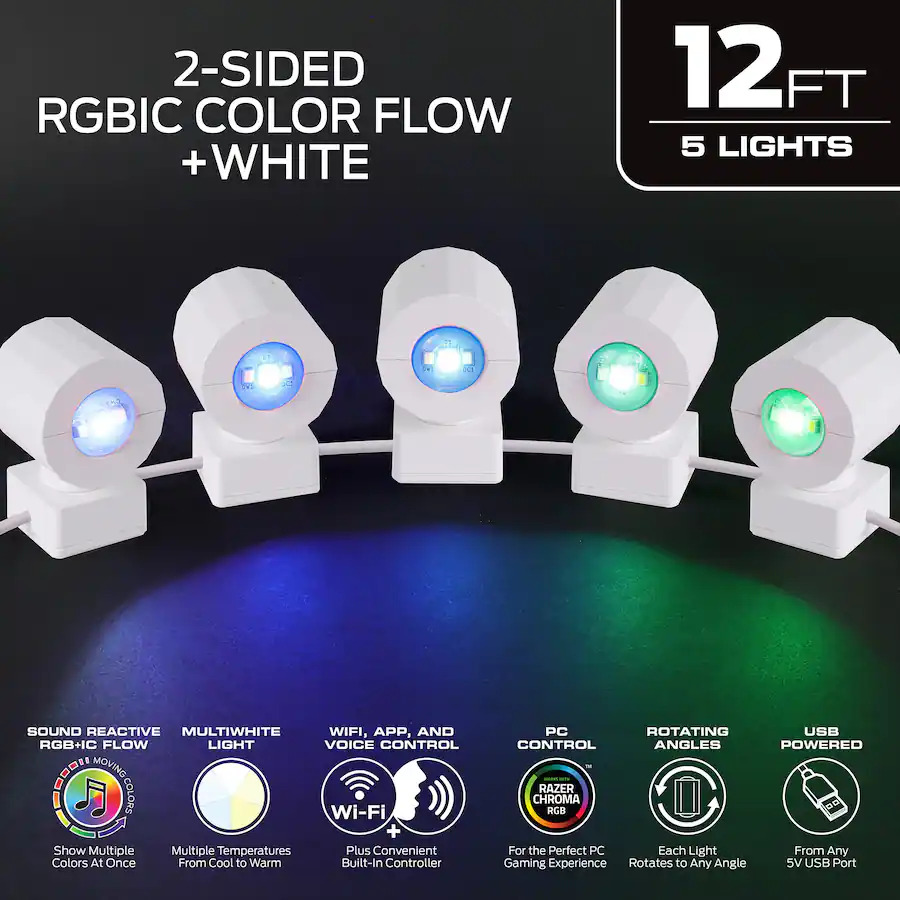 Led Background Visual Display Monster Smart 5 Double Sided Sound Reactive Multi Colored & Multi White ...