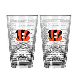 Logo Brands - Cincinnati Bengals Two-Pack Chant Fade 16oz. Pint Glass Set - Multicolor