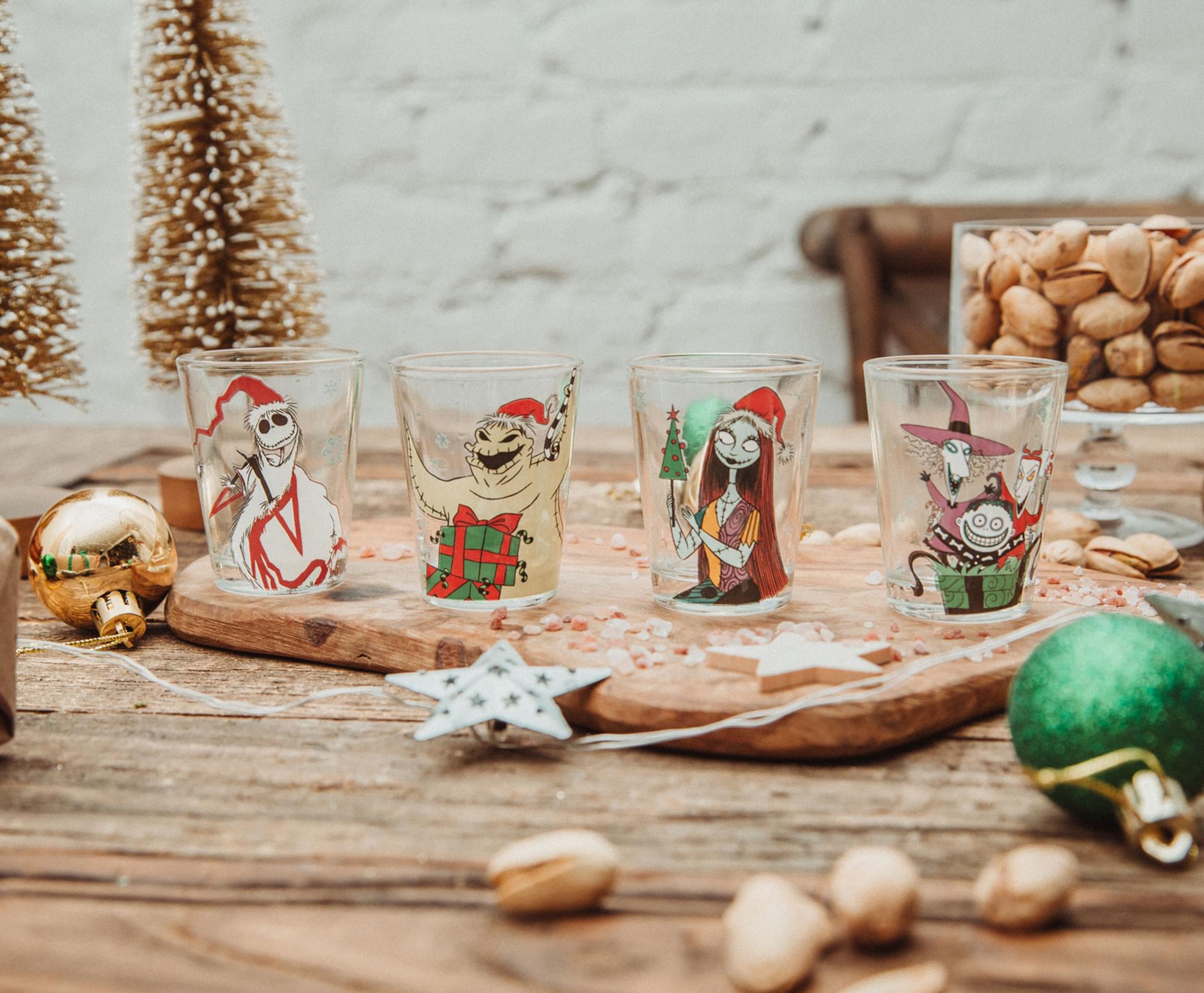 Alt View 1. Disney - Disney Nightmare Before Christmas Ghostly Greetings Mini Shot Glasses | Set of 4 - Red.