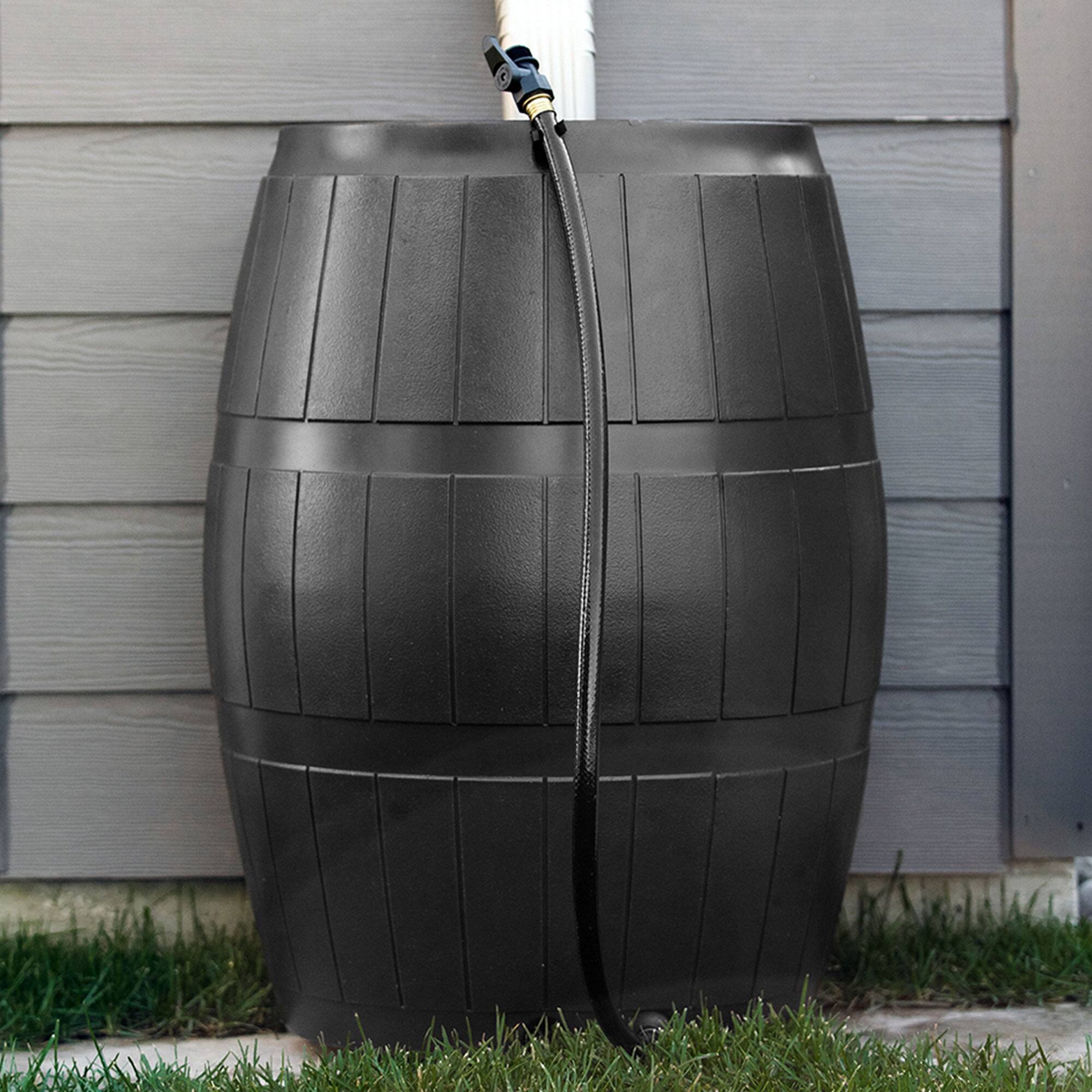 Alt View 3. FCMP Outdoor - FCMP Outdoor RC4000-BLK 50-Gallon BPA Free Home Rain Water Catcher Barrel, Black - Black.