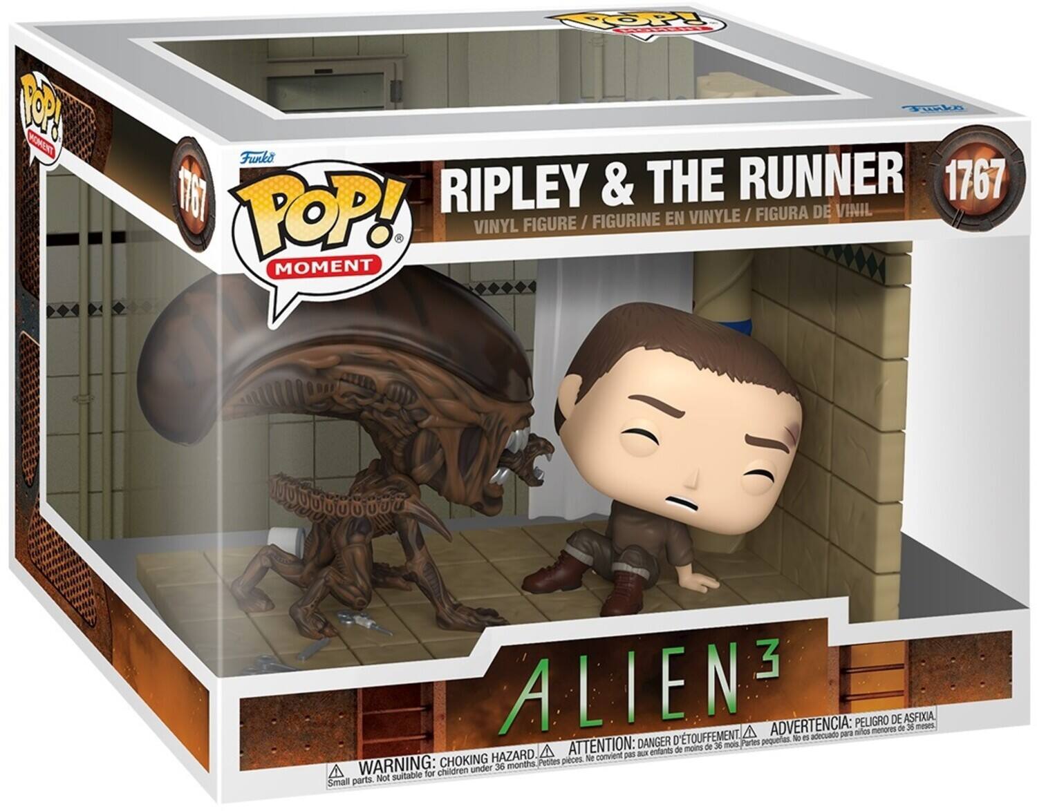 ePd MOMENT p SRLS Funko 167 RIPLEY & THE RUNNER 1767 POP! EN VINYLE / FIGURA DE VINIL VINYL FIGURE / FIGURINE MOMENT ALIEN3 D'TOUFFEMENT A ADVERTENCIA: PELIGRO DE ASFIXIA, 2 meses ATTENTION: DANGER 36 mois Partes pequees. de moins de HAZARD pas - enfants CHOKING pices. Ne convient WARNING: 36 months Petftes for children under parts. Not suitable Small