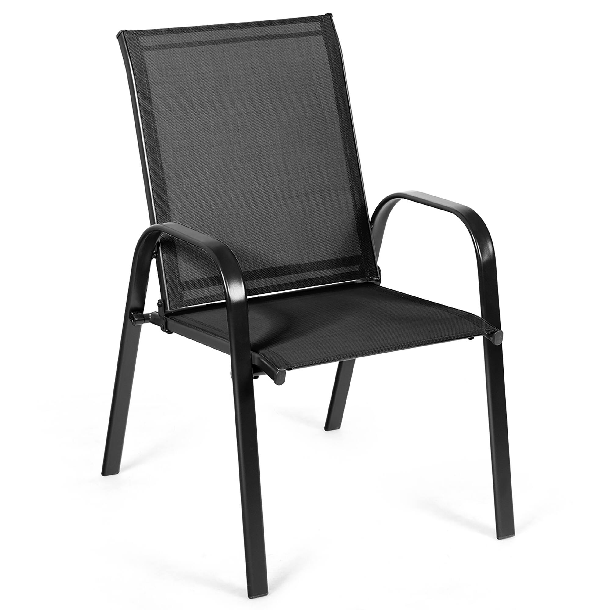Alt View 8. Costway - Costway 2PCS Patio Chairs Outdoor Dining Chair sturdy Garden Deck Yard with Armrest - Black.