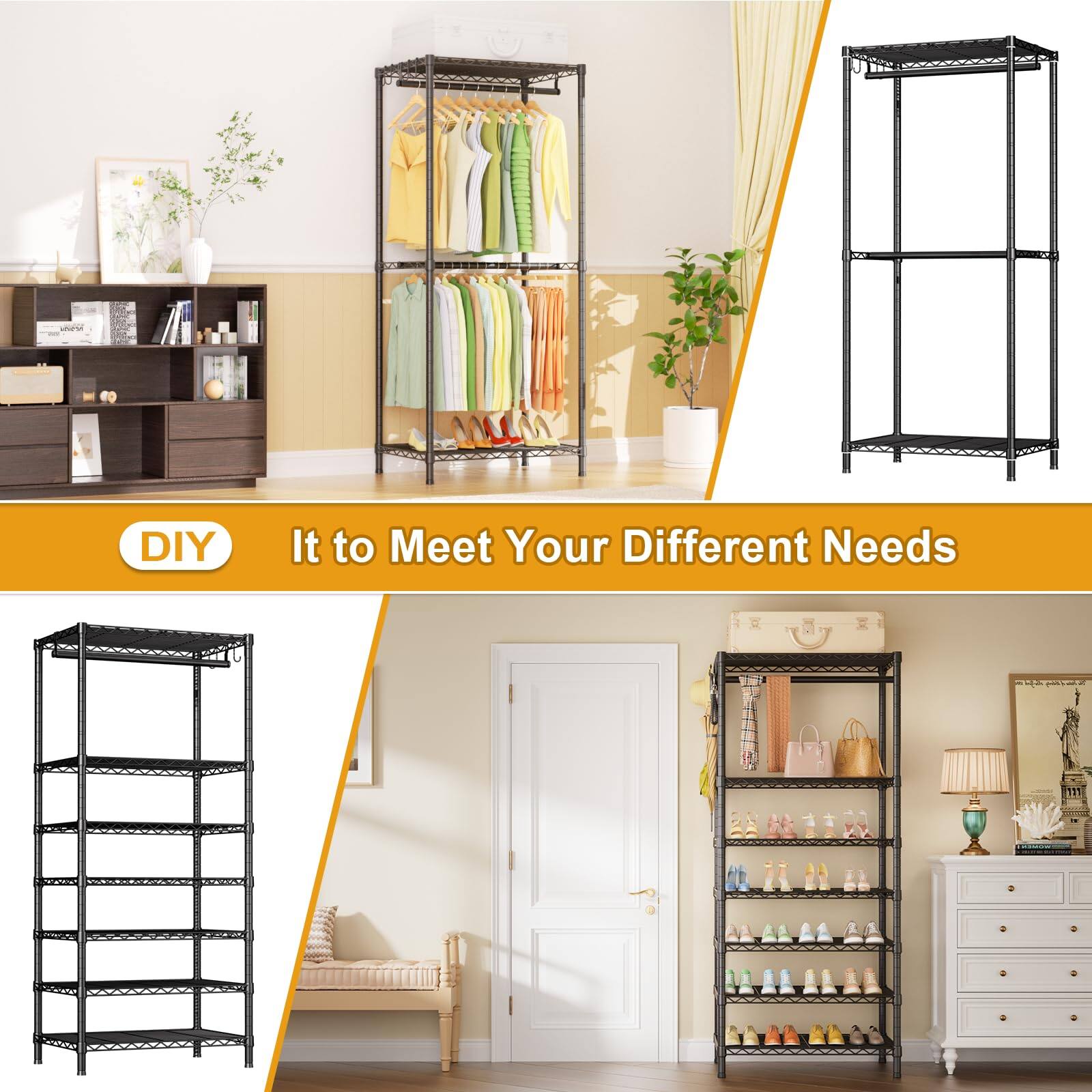 Cedar Assembly E13c Heavy Duty Closet Organizer System Freestanding ...