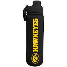 The Fanatic Group - Iowa Hawkeyes 24oz. Logo Stainless Sport Bottle - Black