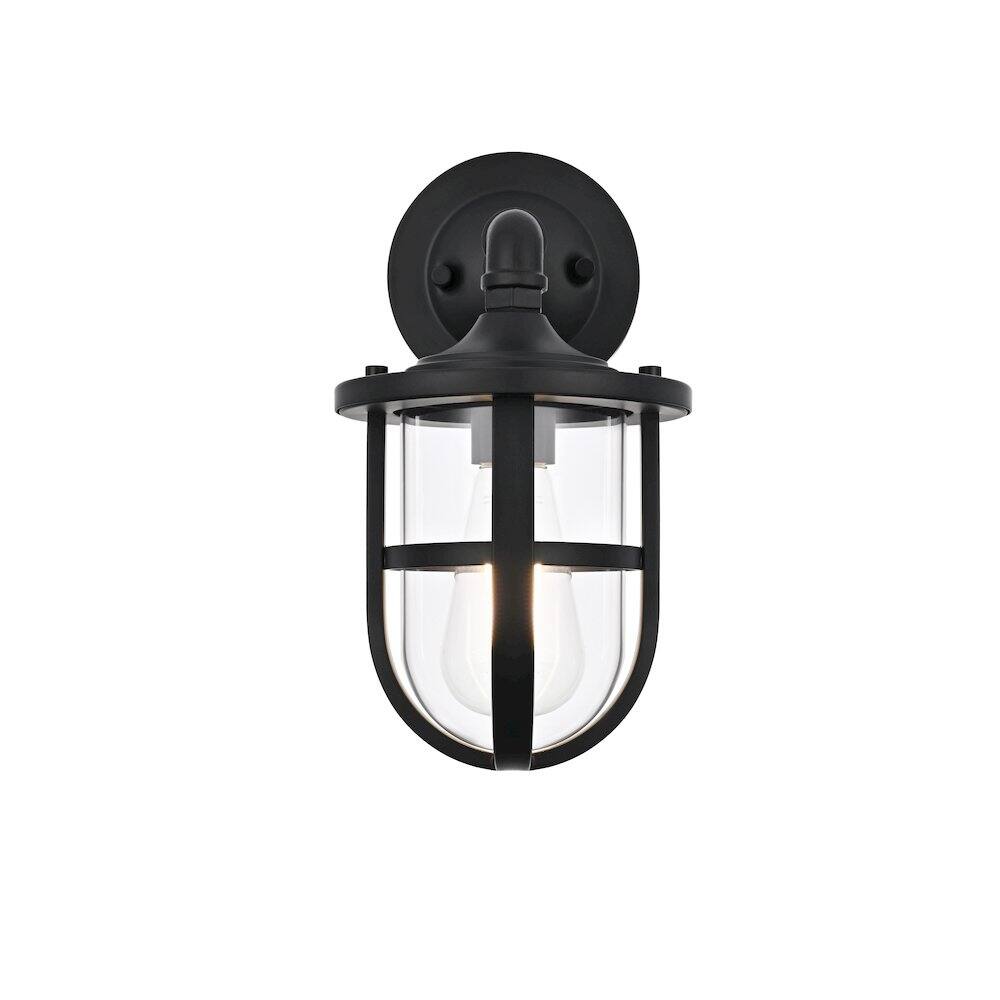Back. Elegant Lighting - Hugo 6 Inch Outdoor Wall Sconce In Black - Black.