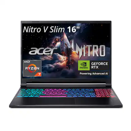 Nitro V Slim 16"
acer NITRO
AMD Ryzen 7
NVIDIA RTX
GEFORCE
Powering Advanced AI