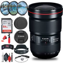 Canon - EF 16-35mm f/2.8L III USM Lens (0573C002) + Filter Kit + BackPack + More - Black