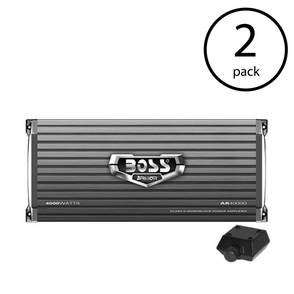 2 pack BOSS ARMOR 4000WATTS AR4000D CLASS D MONOBLOCK POWER AMPLIFIER