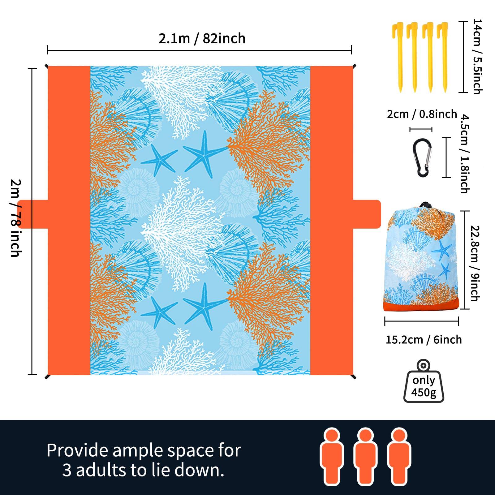 2m / 78 inch  
2.1m / 82 inch  

14cm / 5.5 inch  
2cm / 0.8 inch  
4.5cm / 1.8 inch  
22.8cm / 9 inch  
15.2cm / 6 inch  

only 450g  

Provide ample space for 3 adults to lie down.