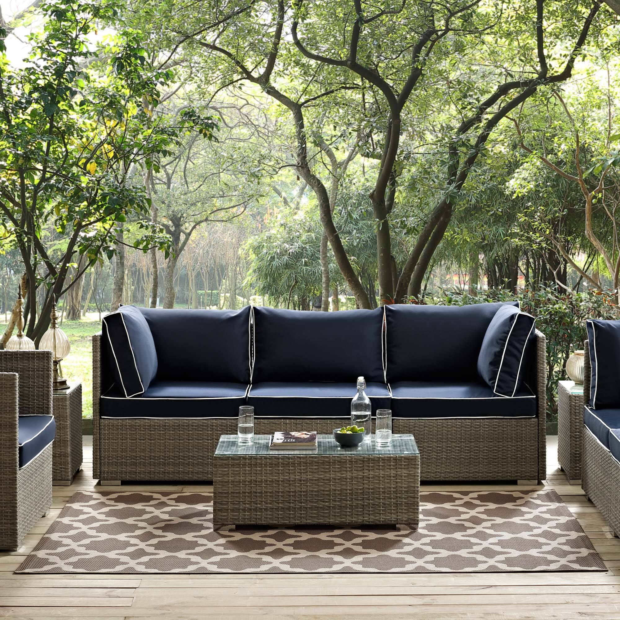 Back. Modway - Cerelia Moroccan Trellis Indoor and Outdoor Area Rug - Light and Dark Beige.