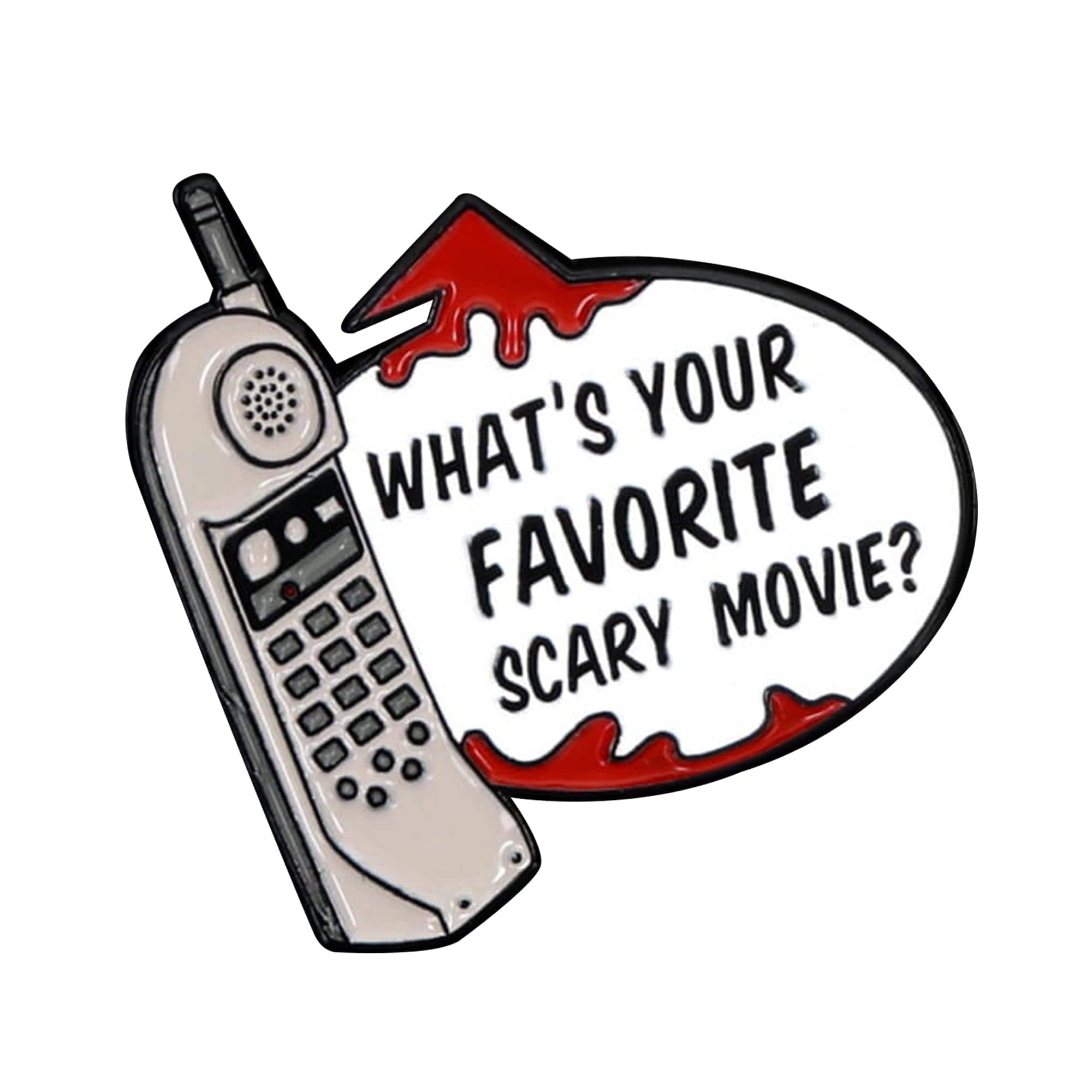 Nerd Block - Scream Phone "What's Your Favorite Scary Movie?" Enamel Collector Pin - Gray