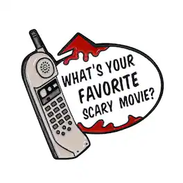 Nerd Block - Scream Phone "What's Your Favorite Scary Movie?" Enamel Collector Pin - Gray
