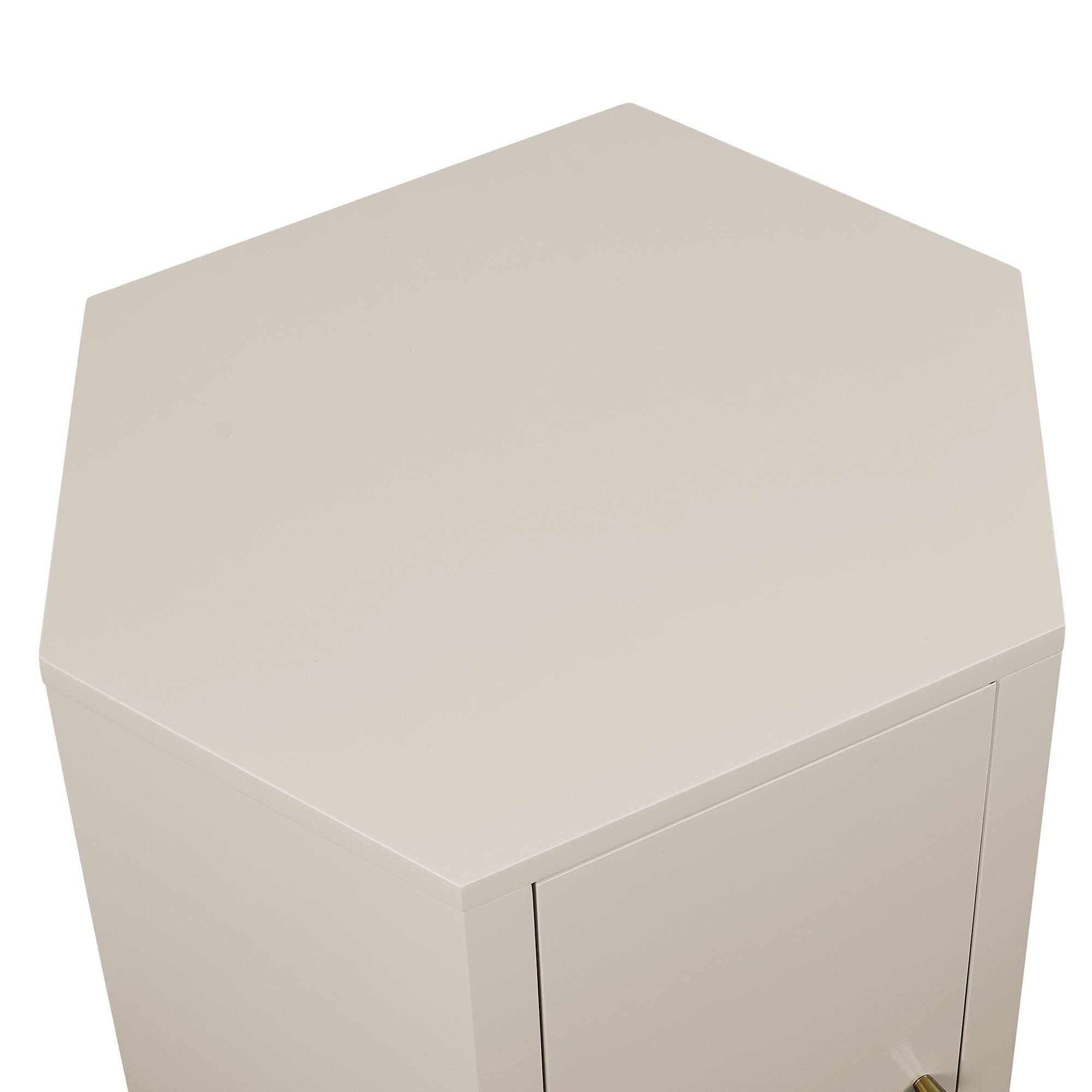 Alt View 7. Modway - Kade Faceted Semi-Gloss Side Table by Modway - Putty.