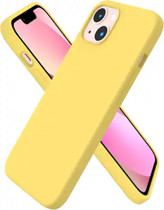 Front. Ornarto - ORNARTO Compatible with iPhone 13 Case 6.1", Slim Liquid Silicone 3 Layers Full Covered Cover-Lemon Yellow - Lemon Yellow.