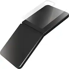 Front. ZAGG - Glass+ Defense Screen Protector for Samsung Galaxy Z Flip7 - Clear.