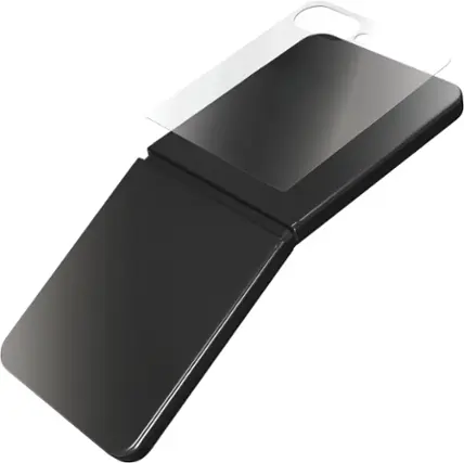 Front. ZAGG - Glass+ Defense Screen Protector for Samsung Galaxy Z Flip7 - Clear.