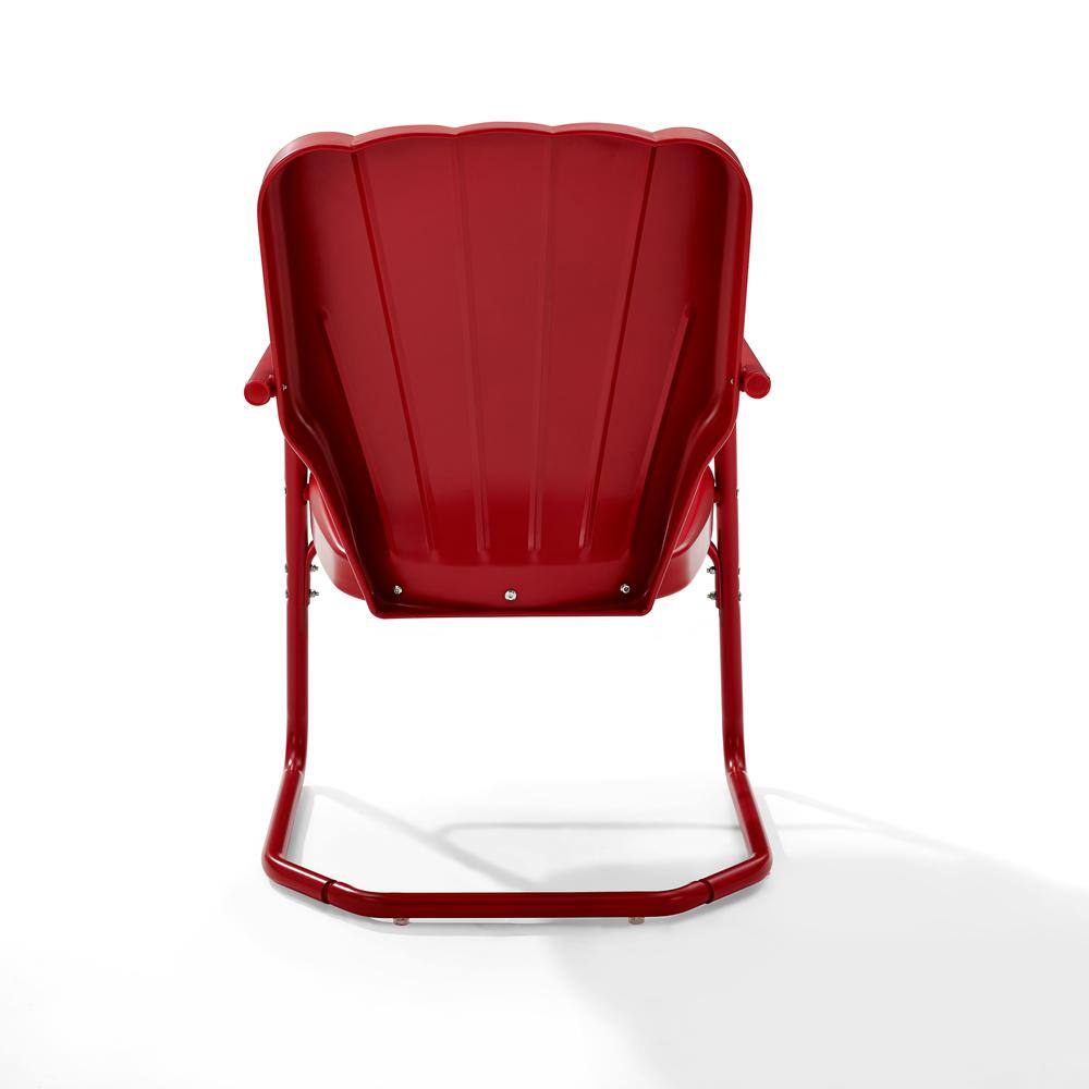 Back. Crosley Furniture - Ridgeland 2Pc Retro Outdoor Chair Set - 2 Chairs - Bright Red Gloss.