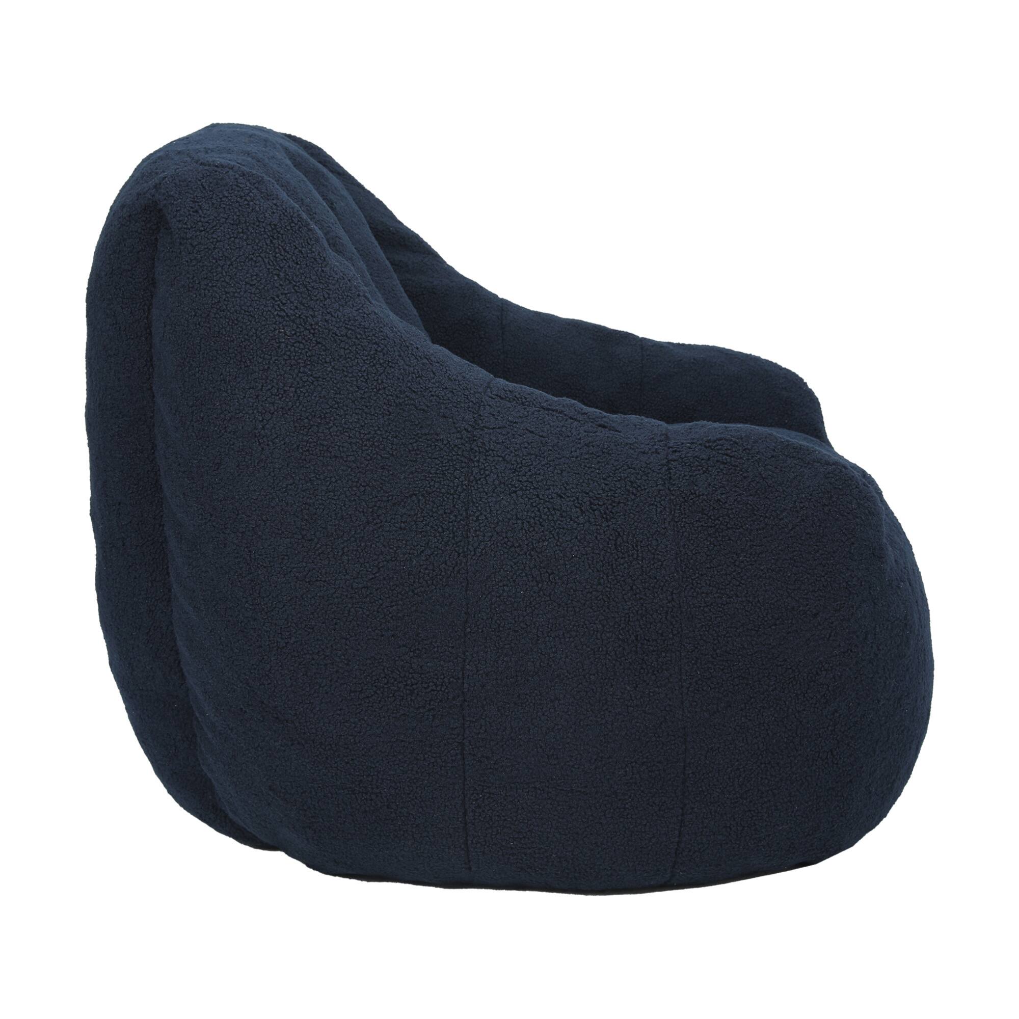 Alt View 5. GOODSILO - Large Faux Fur Bean Bag Chair with Memory Foam Filling for Ultimate Comfort and Support - Dark Blue.