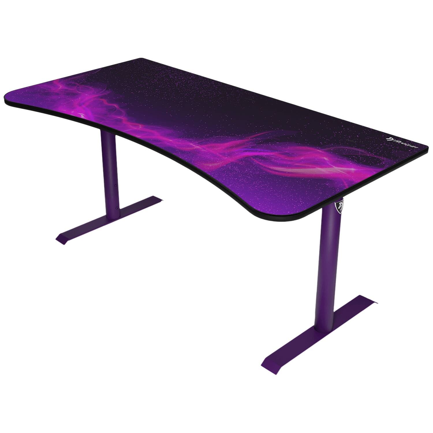 Left. Arozzi - Arena Ultrawide Curved Gaming Desk - Purple Galaxy.
