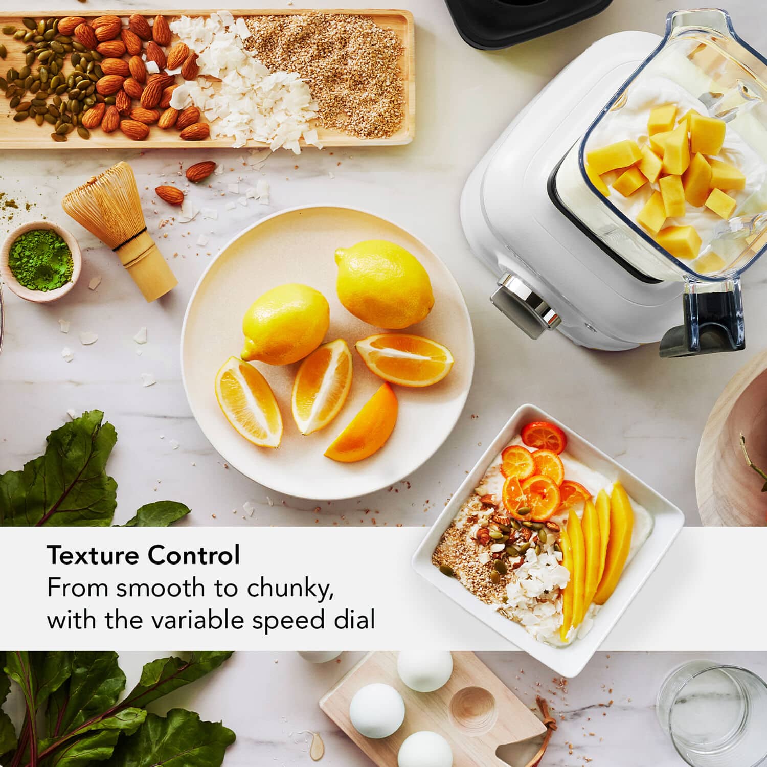 Texture Control: From smooth to chunky, with the variable speed dial.