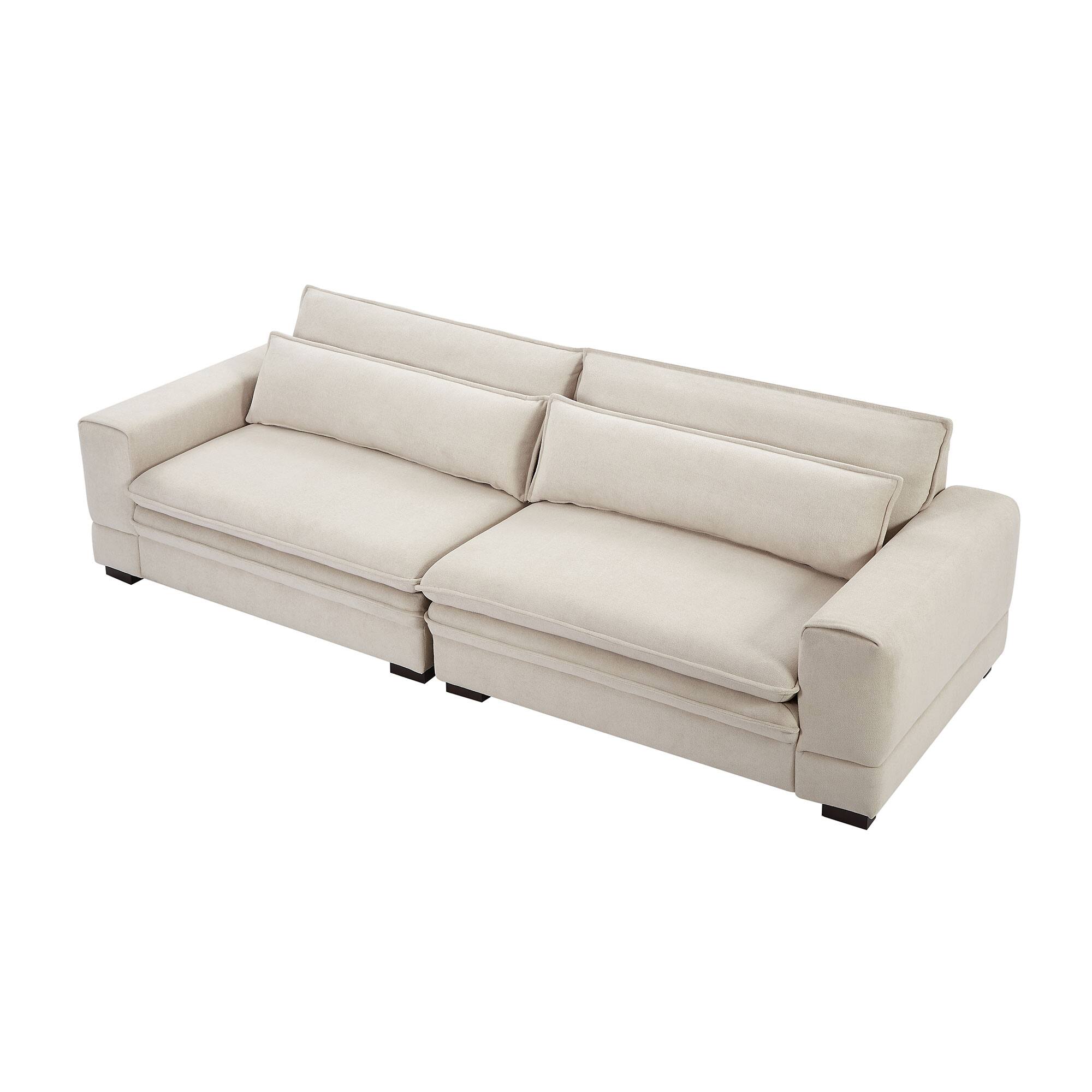 Alt View 2. Roomtec - MidCentury Sofa Couch Modern Upholstered Couch for LivingroomBedroom Apartment Home Office Beige - Beige.