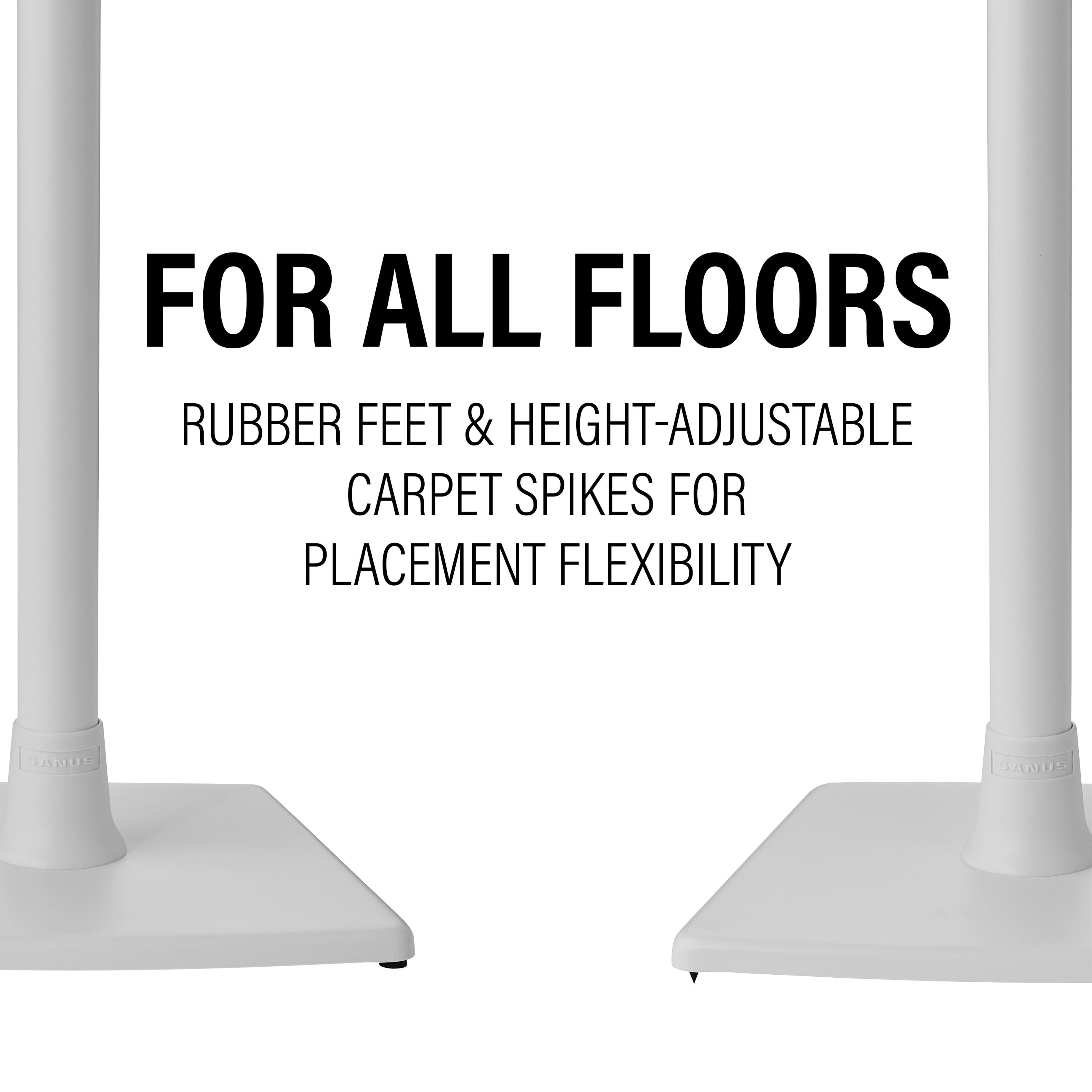 For All Floors: Rubber Feet & Height-Adjustable Carpet Spikes for Placement Flexibility.
