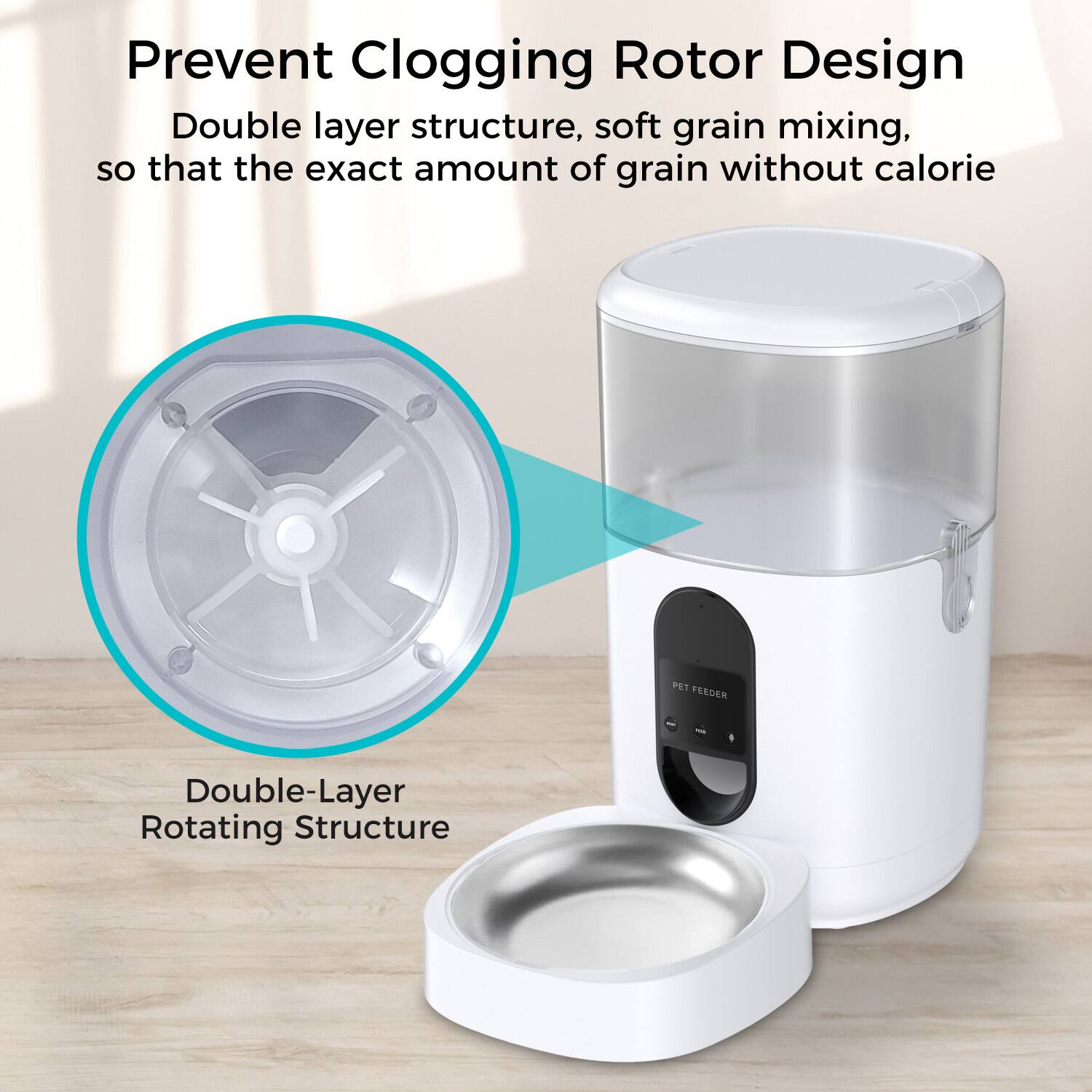 Prevent Clogging Rotor Design

Double layer structure, soft grain mixing, so that the exact amount of grain without calorie

Double-Layer Rotating Structure