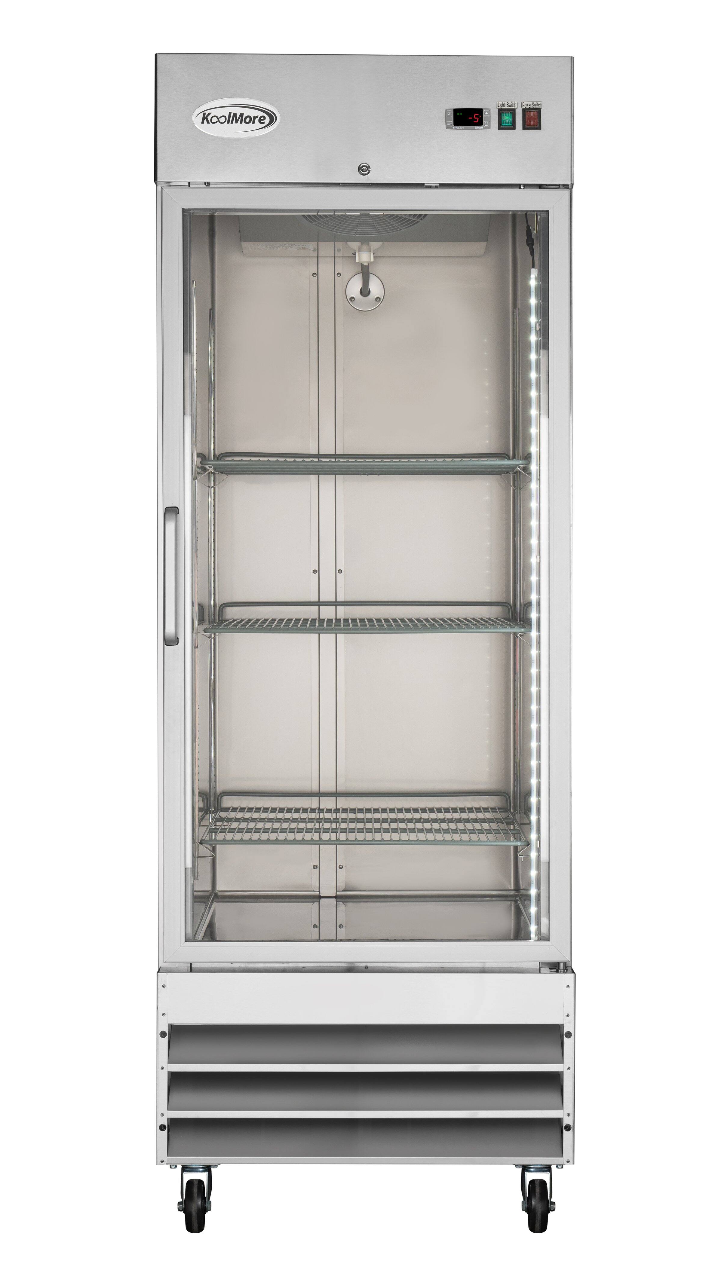 Angle. Koolmore - 29 in. One Glass Door Reach-In Freezer 23 cu ft. RIF-1D-GD - Stainless steel.