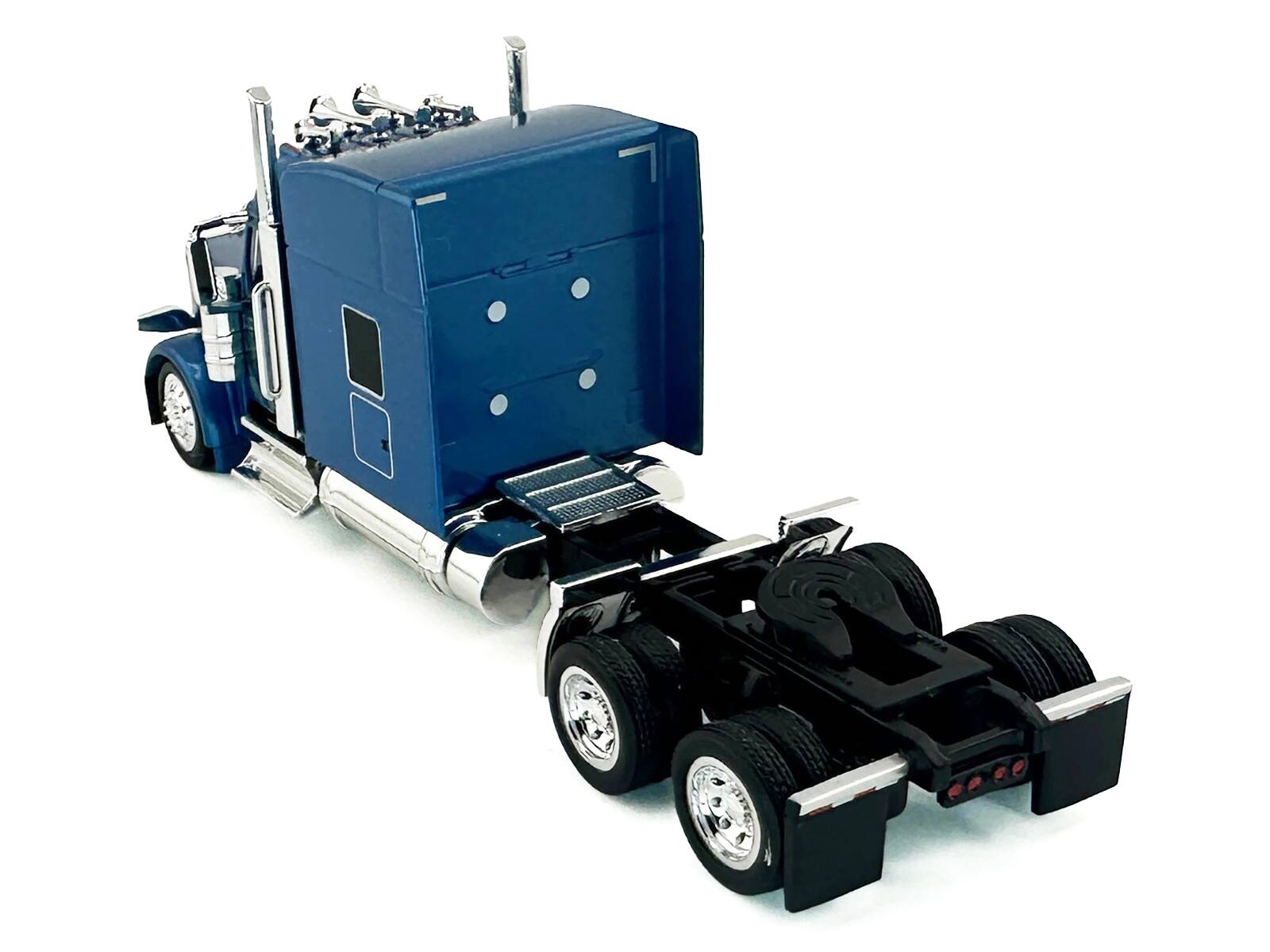 Alt View 3. HO Logistics Replicas - Peterbilt 589 with Stand Up Sleeper Cab Blue Metallic 1/87 (HO) Scale Plastic Model Car by HO Logistics.