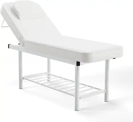 Front. Winado - Professional Massage Bed Massage Table with Adjustable Backrest and Storage Space for Massages, Facials, Eyebrow Waxing - White.