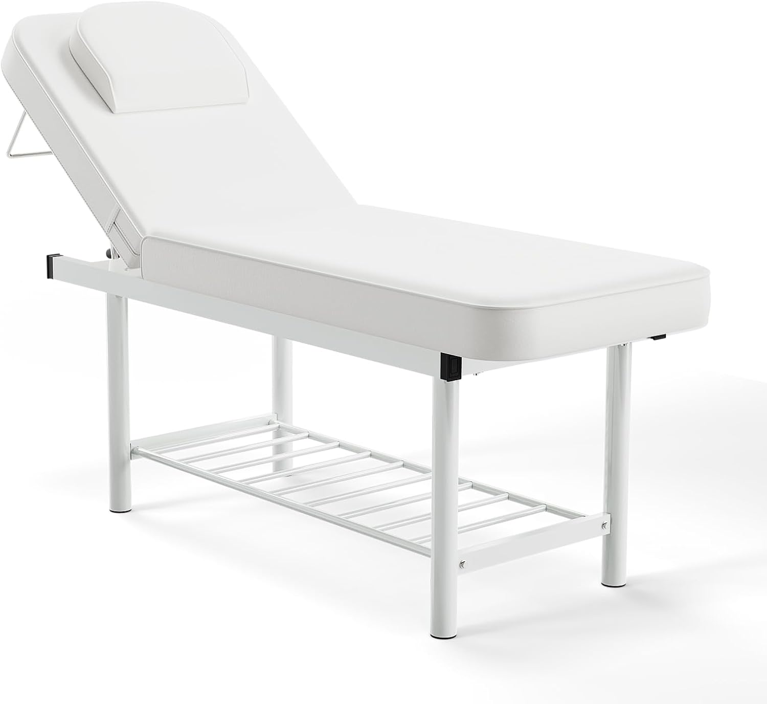 Front. Winado - Professional Massage Bed Massage Table with Adjustable Backrest and Storage Space for Massages, Facials, Eyebrow Waxing - White.