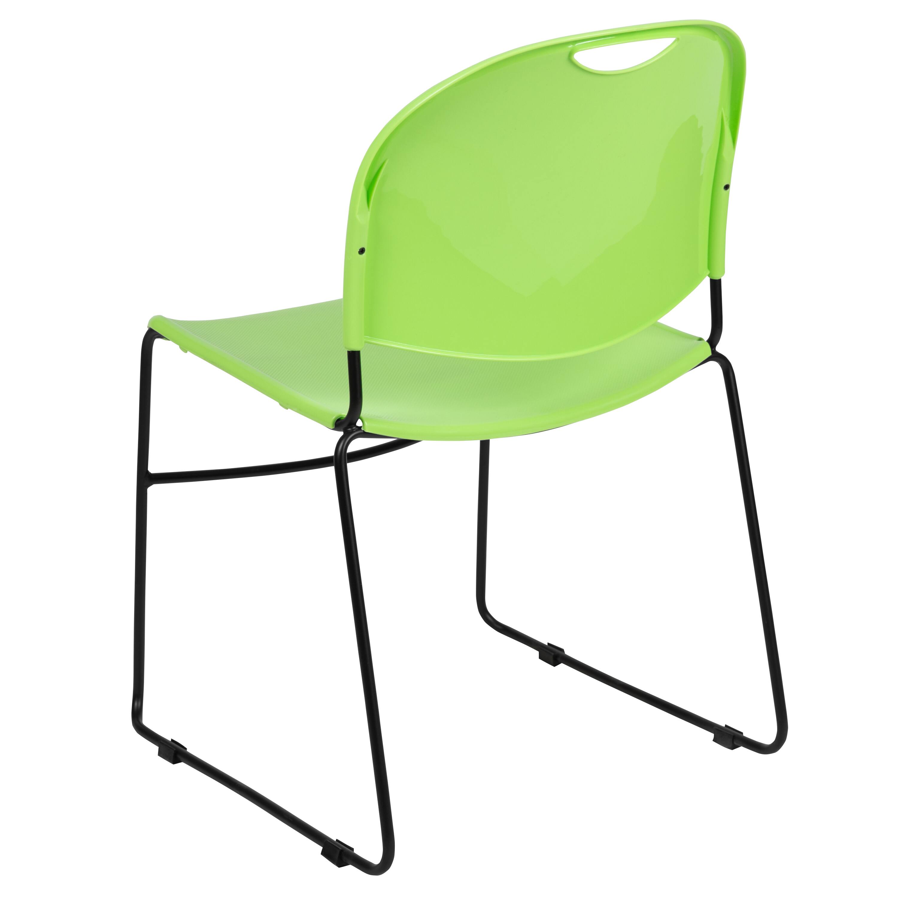 Alt View 5. Emma + Oliver - Ultra-Compact School Stack Chair - Office Guest Chair/Student Chair - Green Plastic/Black Frame.