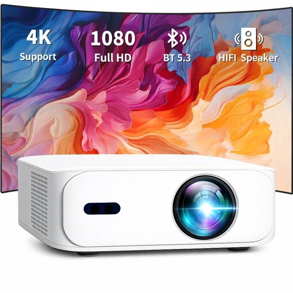 BOSS - S5A HD Projector - 1920*1080 Full HD, Auto Focus, 4000 Lumens - w/ Free Screen & Mount - Black