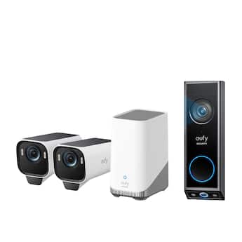 eufy eufyCam S3 Pro 2‑Cam Kit + Video Doorbell E340, 4K Solar eufy eufyCam S3 Pro 2‑Cam Kit + Video Doorbell E340, 4K Solar