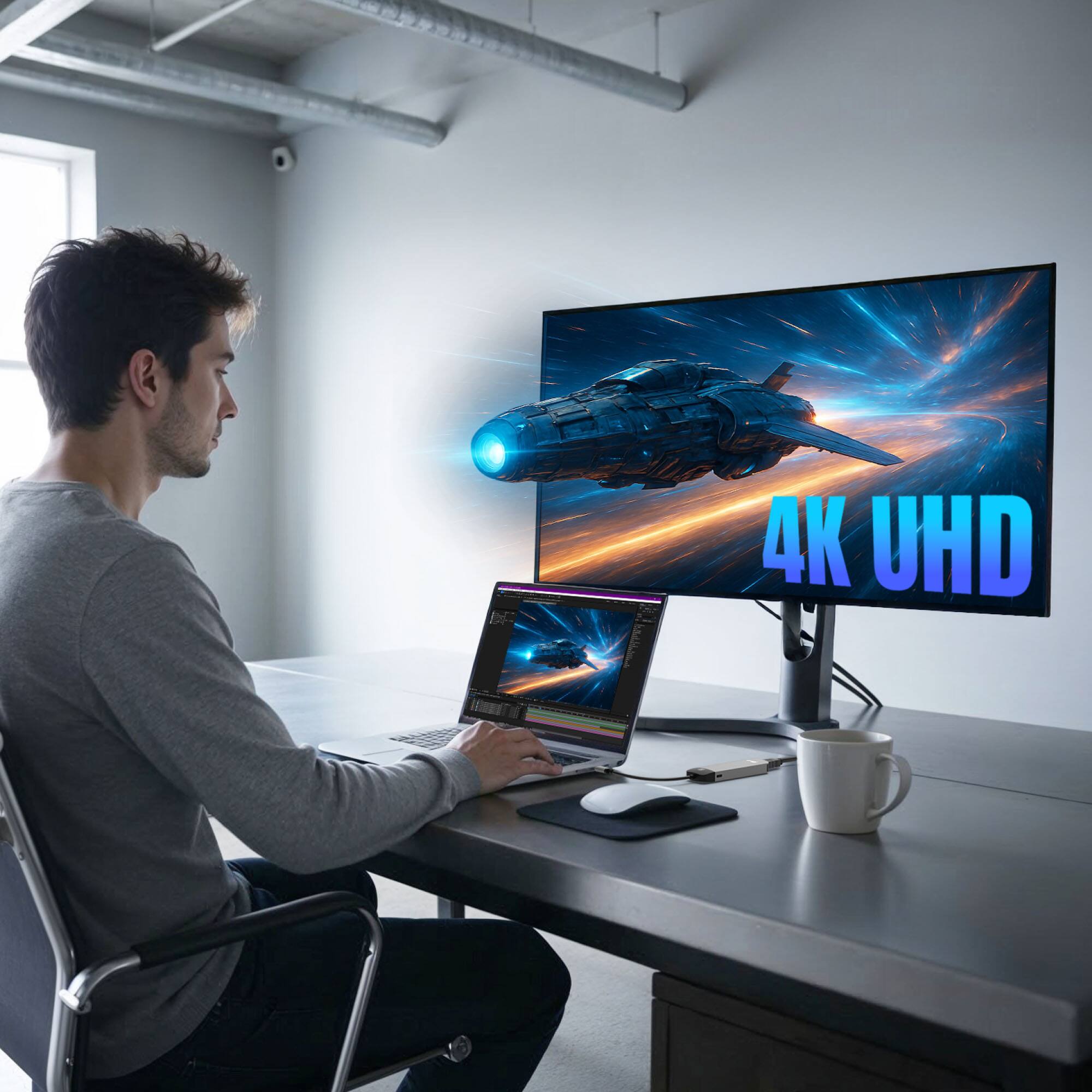 Alt View 2. j5create - USB-C 6-in-1 4K Multi-Port Hub - Space Gray.