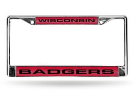 Rico Industries - University of Wisconsin Badgers Chrome Metal Laser Cut License Plate Frame - Multi