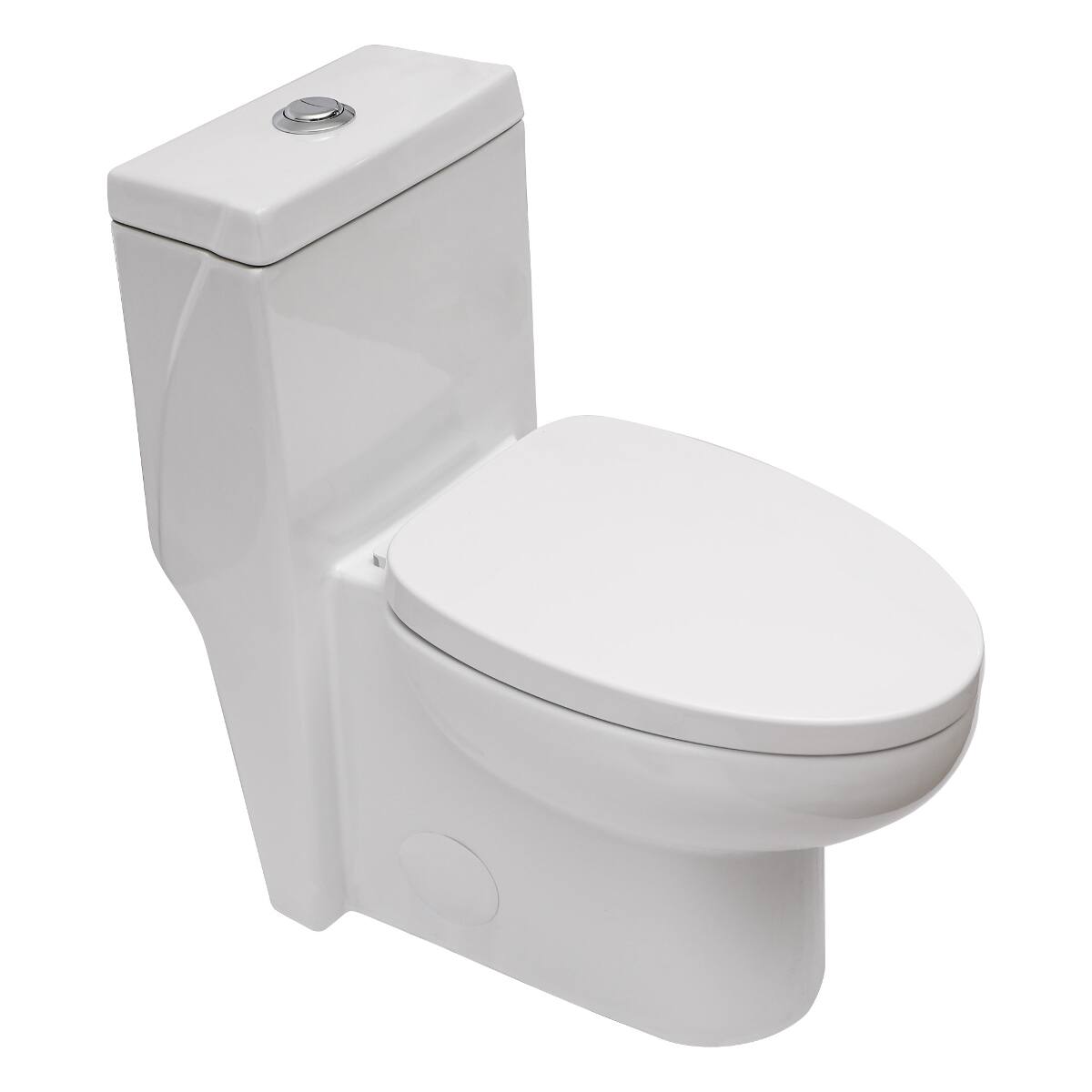Alt View 3. Loheer - Loheer One Piece Elongated Toilet, Dual Flush, White Ceramic, Twelve Inch Rough In - White.