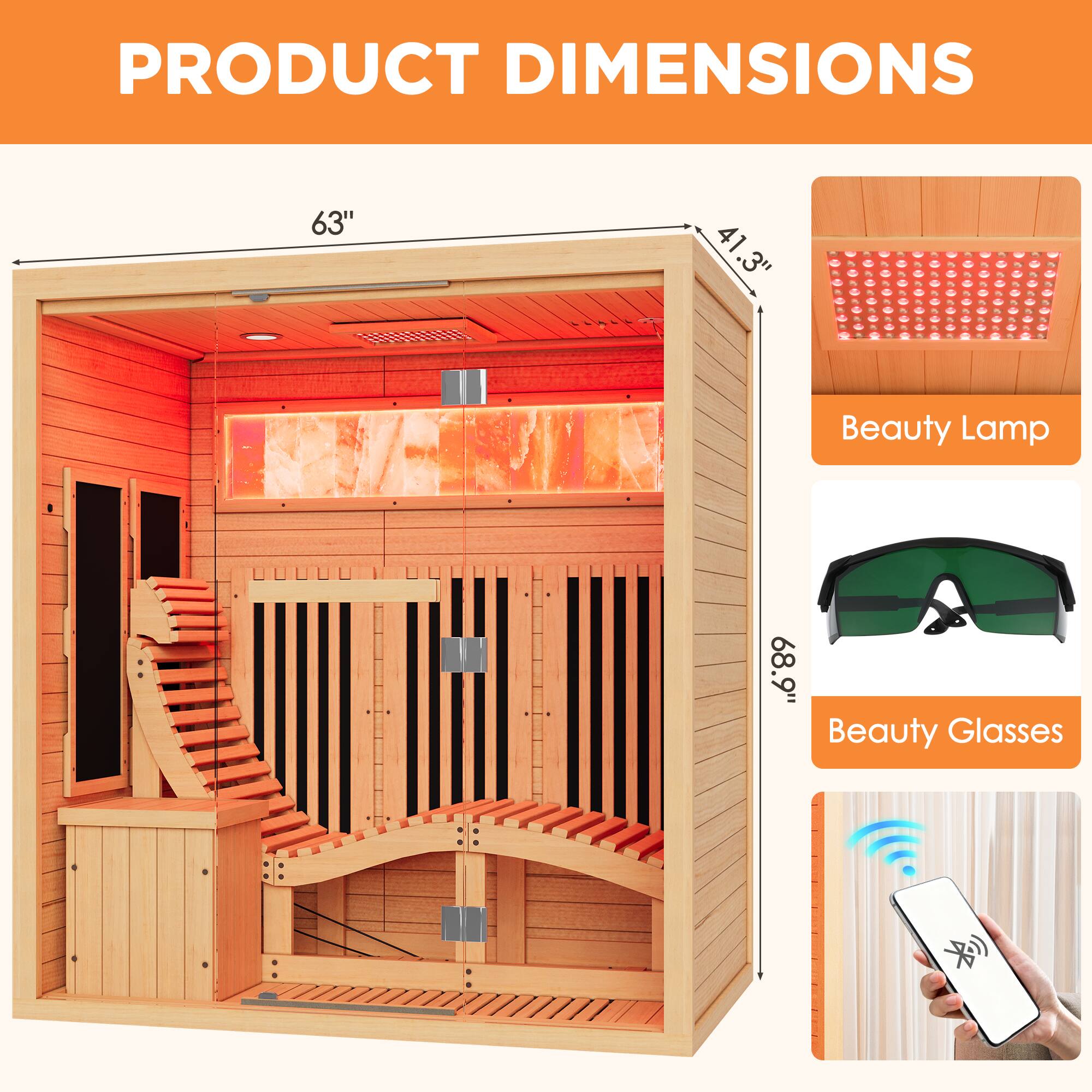 PRODUCT DIMENSIONS

63" x 41.3" x 68.9"

Beauty Lamp

Beauty Glasses