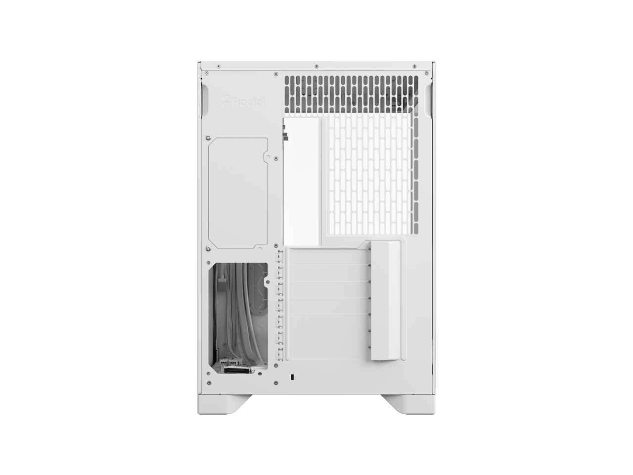 Alt View 6. Fractal Design - Fractal Design Pop 2 Vision White RGB - Dual-Chamber Case with Glass Panels, 4 RGB Fans, Spacious E-ATX/ATX/mATX/ITX - White.