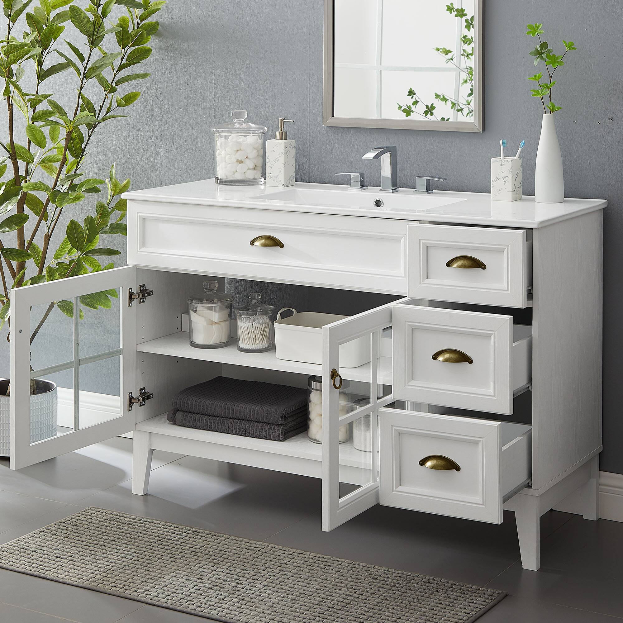 Alt View 1. Modway - Isle Bathroom Vanity Basin Included - White White.