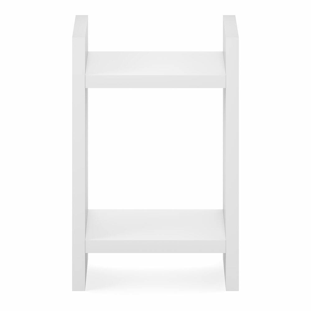 Left. Furinno - VIOLA Night Stand, 2-Tier Bedside Table with Open Shelf, Side Table, End Table, with 1.2-Inch Extra Thick Frame - White.