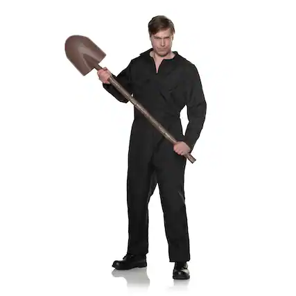 Front. Underwraps - Shovel 28 Inch Plastic Adult Costume Accessory - Black.