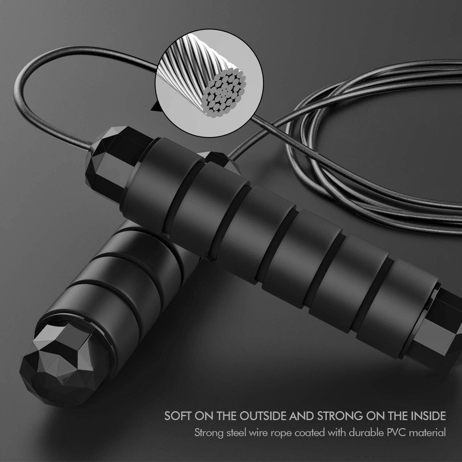 SOFT ON THE OUTSIDE AND STRONG ON THE INSIDE  
Strong steel wire rope coated with durable PVC material