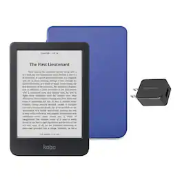 Kobo - Clara BW eReader with and AC Bundle - 2024 - Cobalt Blue Basic SleepCover