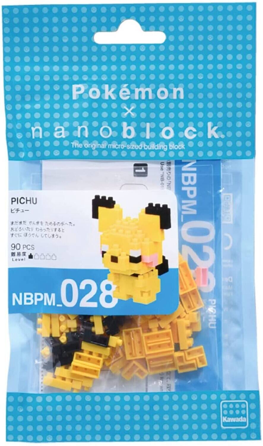 Pokemon X nanoblock  
The original micro-sized building block  

PICHU  
90 PCS  
Level 0000 02a 90  

NBPM_028 PICHU  

Kawada