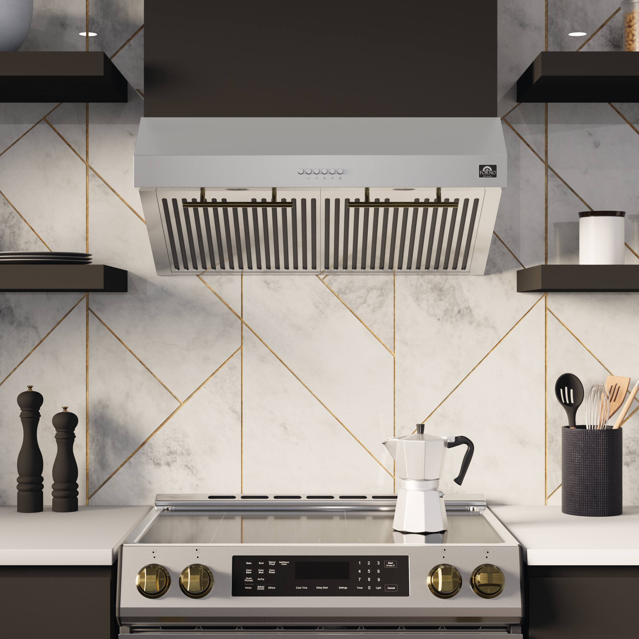 Alt View 10. Forno Appliances - Bari Espresso Collection 30" Under Cabinet Range Hood - Stainless steel.