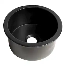 Alfi - brand Matte Round 18 x 18 Undermount / Drop In Fireclay Prep Sink - Black