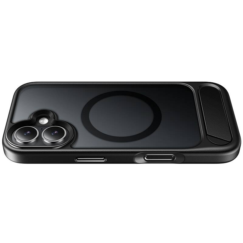 Back. hoco. - AS12 MagSafe Case with Kickstand for Apple iPhone 17 - Black.