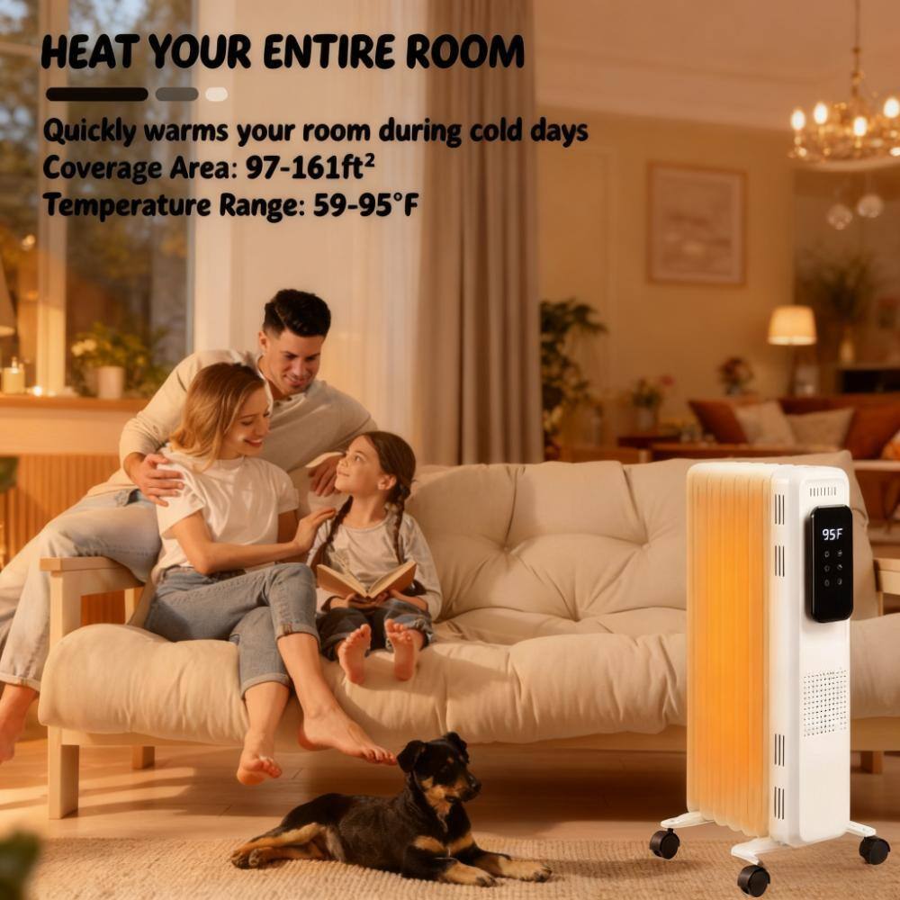 HEAT YOUR ENTIRE ROOM  
Quickly warms your room during cold days  
Coverage Area: 97-161ft²  
Temperature Range: 59-95°F